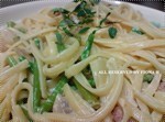 白汁草香露筍帶子煙肉扁意粉